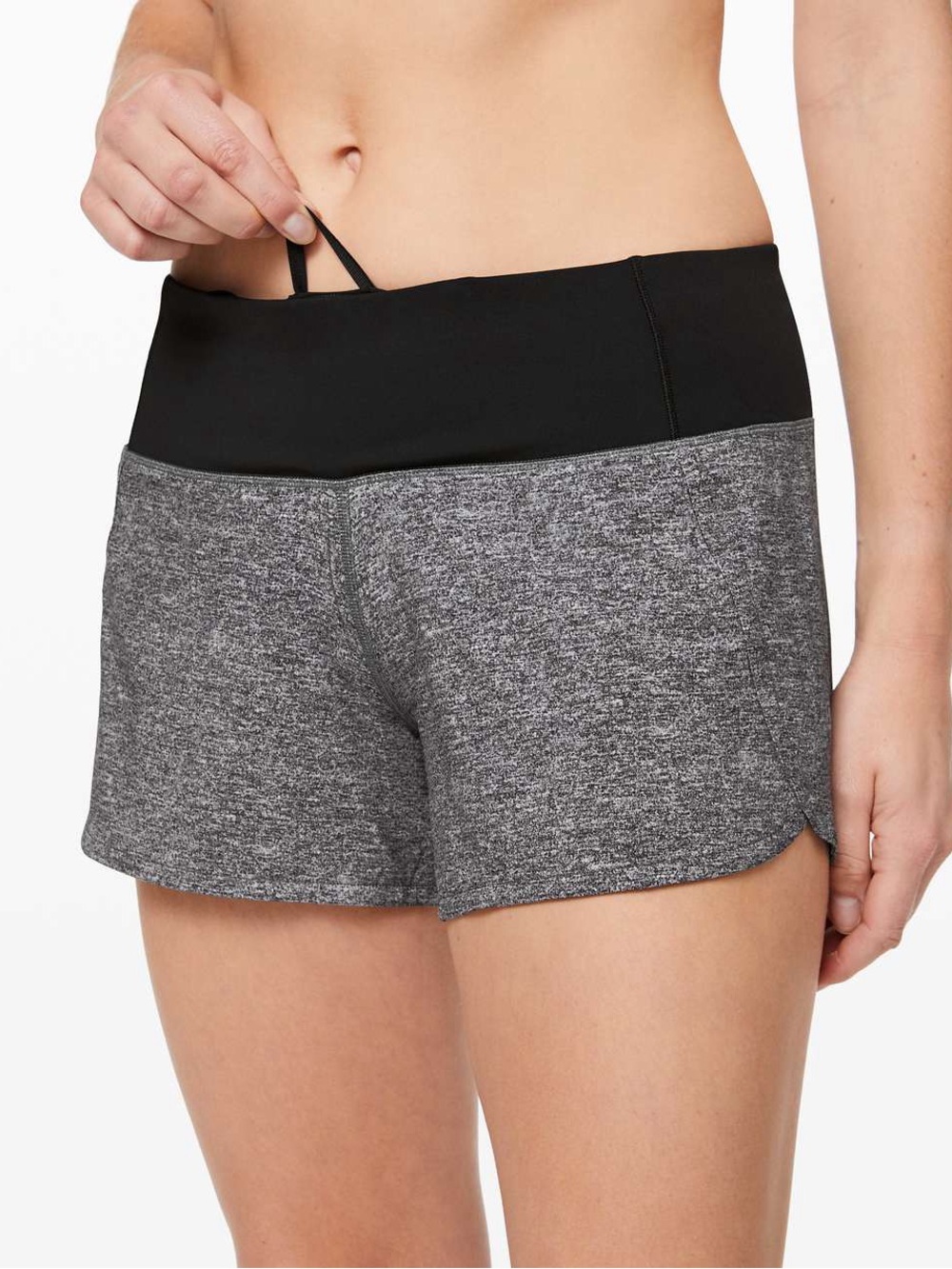 Lululemon Run Times Short II *4” in Heather Lux Multi Black Stripe Size 4